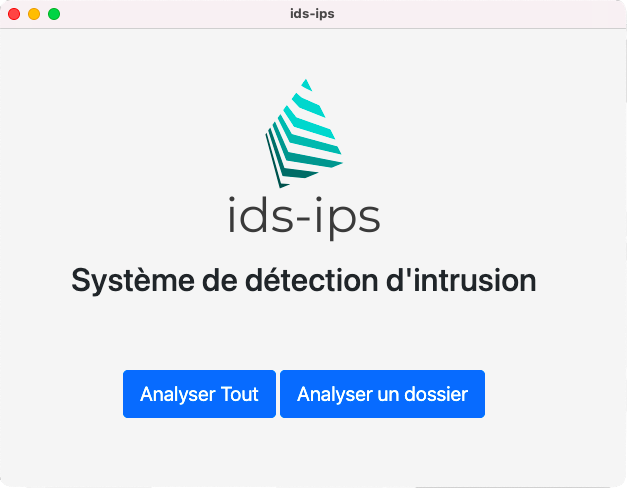 Page d’accueil d’application